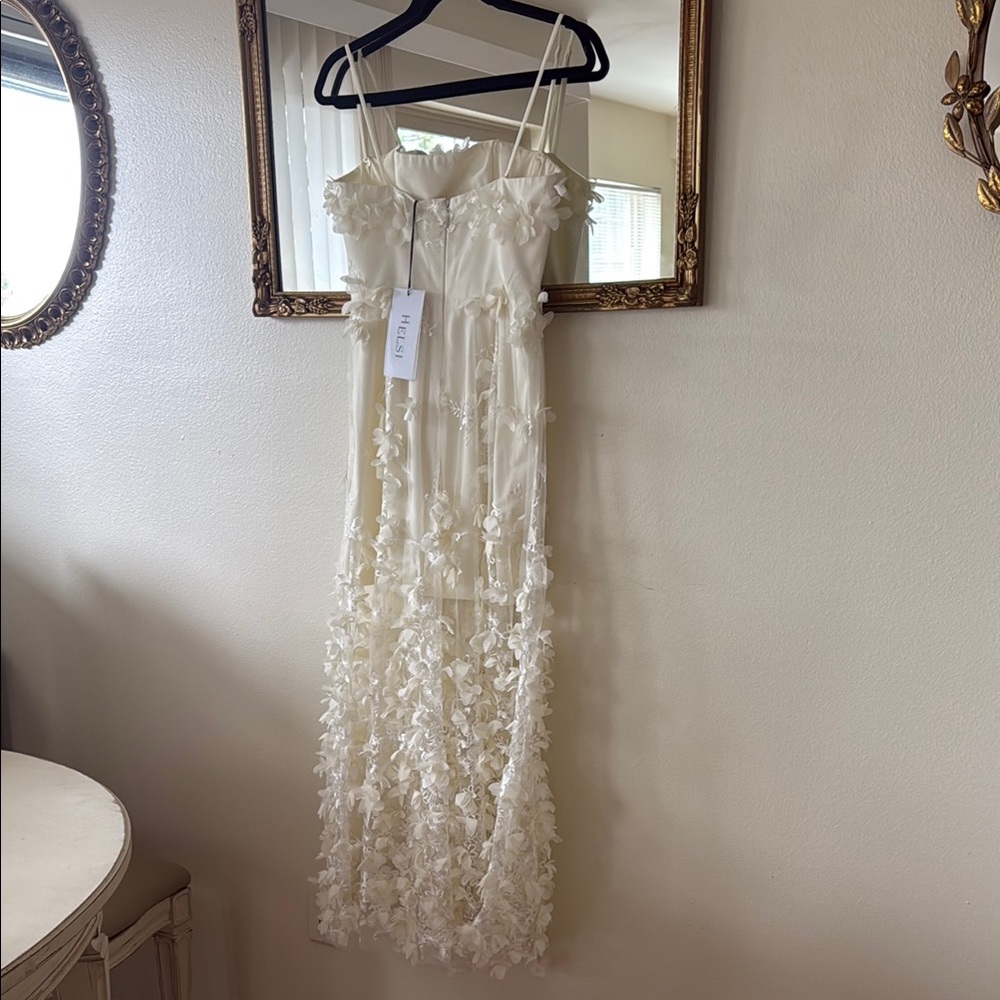 Helsi Audrey Square-Neck Floral Appliqué Sheer Midi Dress - Picture 4 of 12